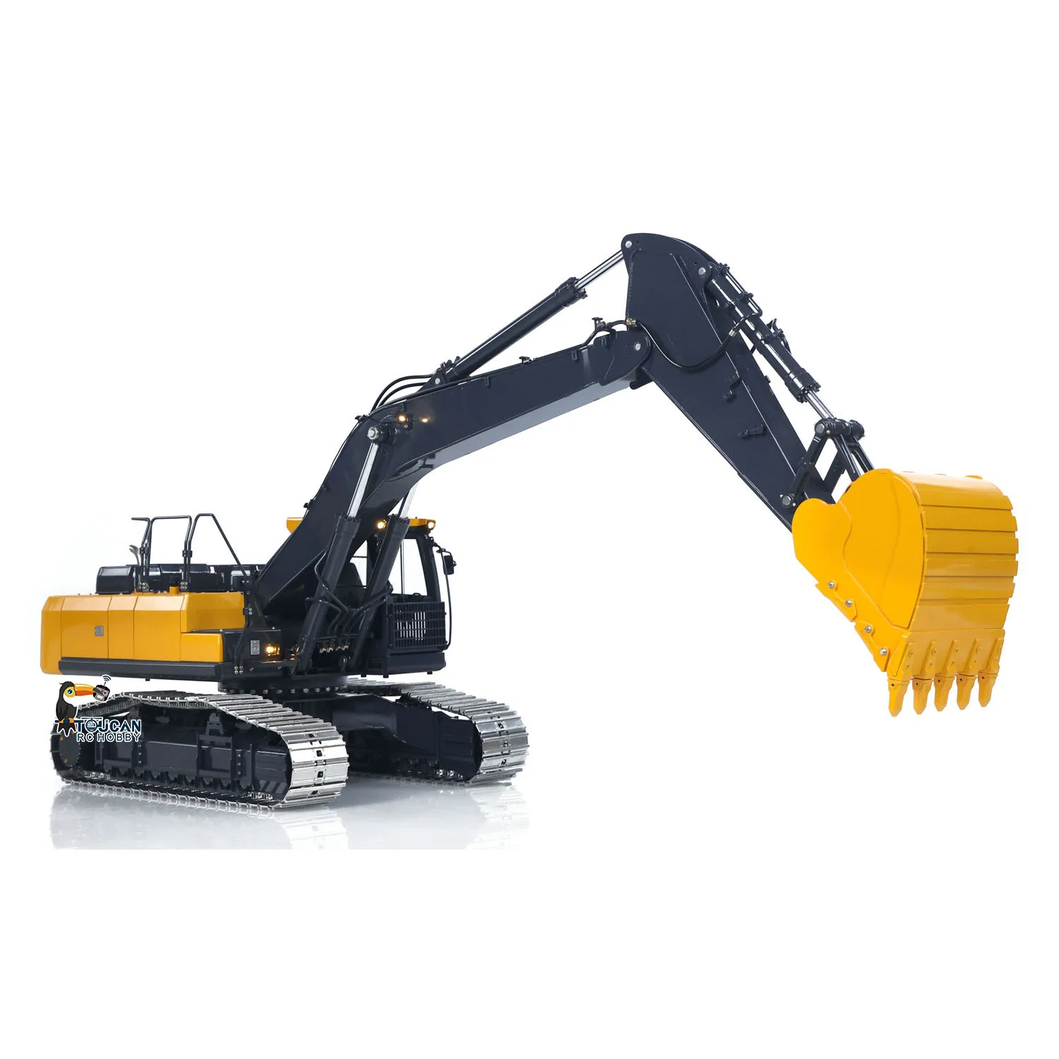 Excavadora hidráulica Super Frog Metal 1/14 RC E400 tipo estándar excavadora de Control remoto modelo 3 bombas válvula 4CH Radio Frsky X14