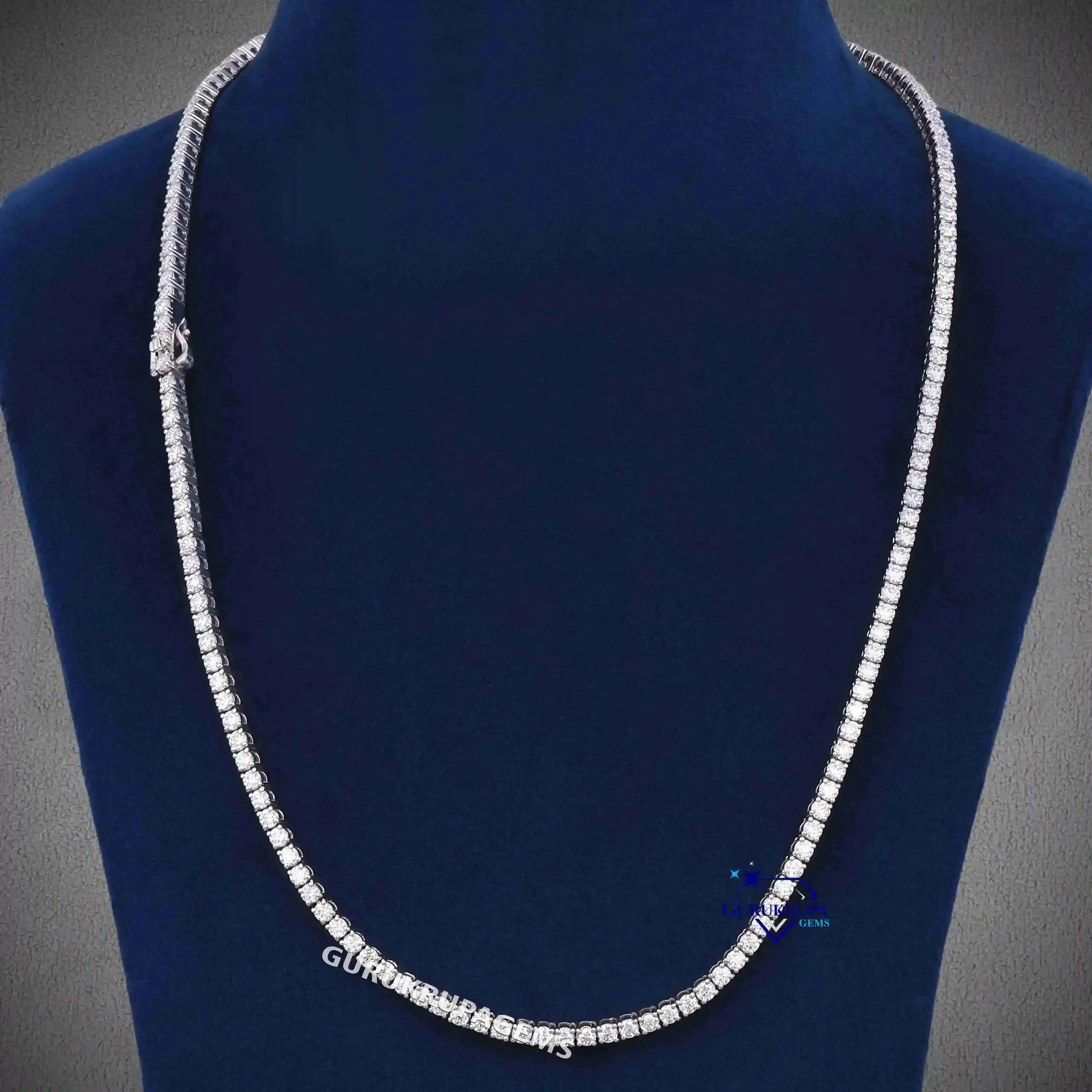 Luxury Iced Out 3.5 MM Tennis Chain 925 Sterling Silver Moissanite Diamond Round Brilliant Cut Designer Necklaces VVS Clarity
