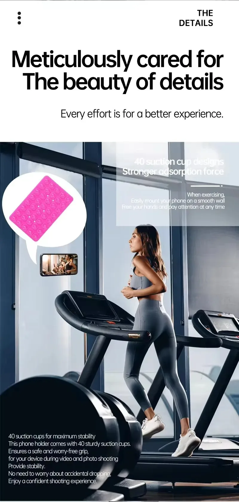 Casing Ponsel Cup Pengisap Silikon Dudukan Dua Sisi Dapat Dilepas untuk Dudukan Dinding Bebas Genggam untuk Selfie dan Video