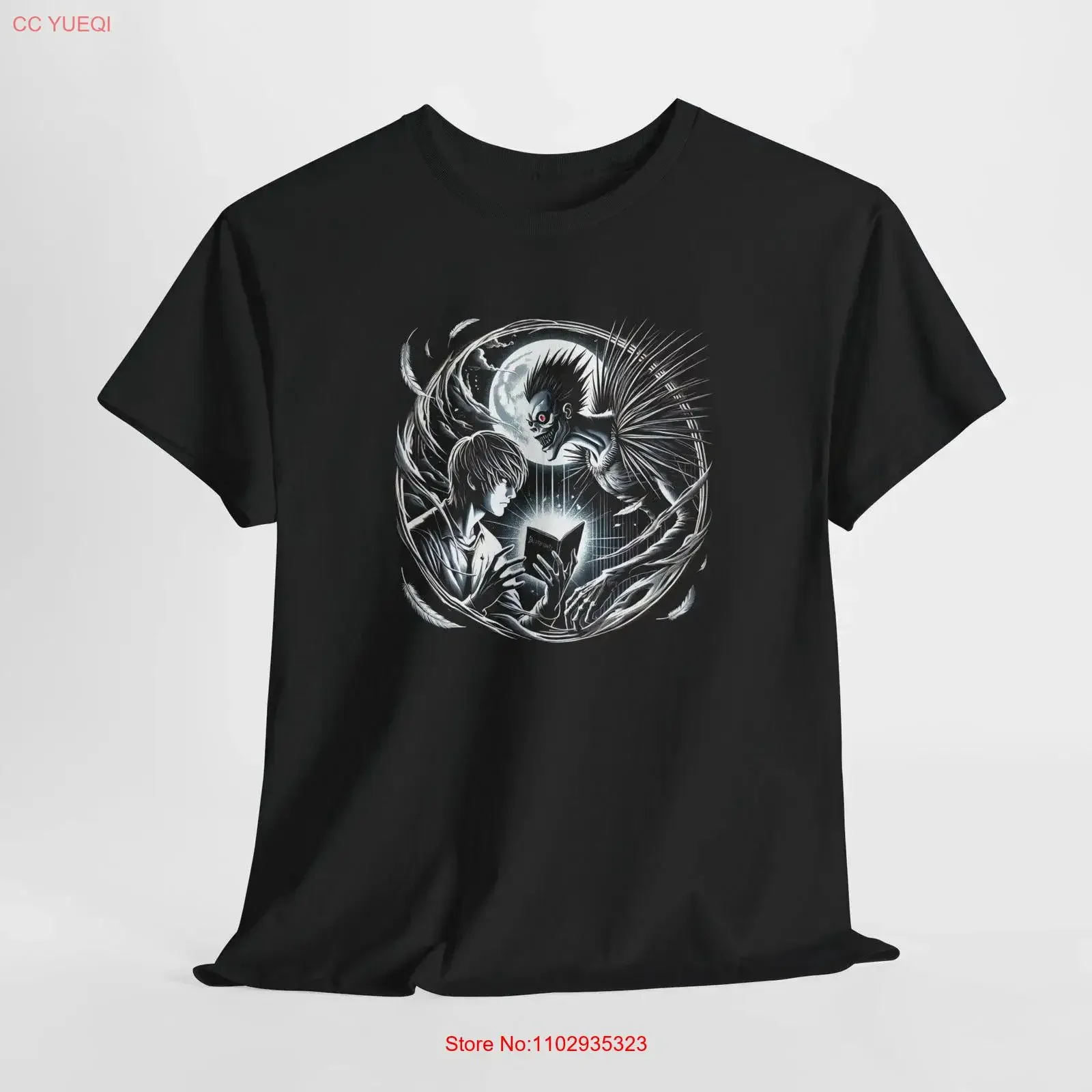 Death Note Ryuk et Light t-shirt Anime Manga pour les Fans coton lourd Otaku roman japonais vintage lavé streetwear étiré