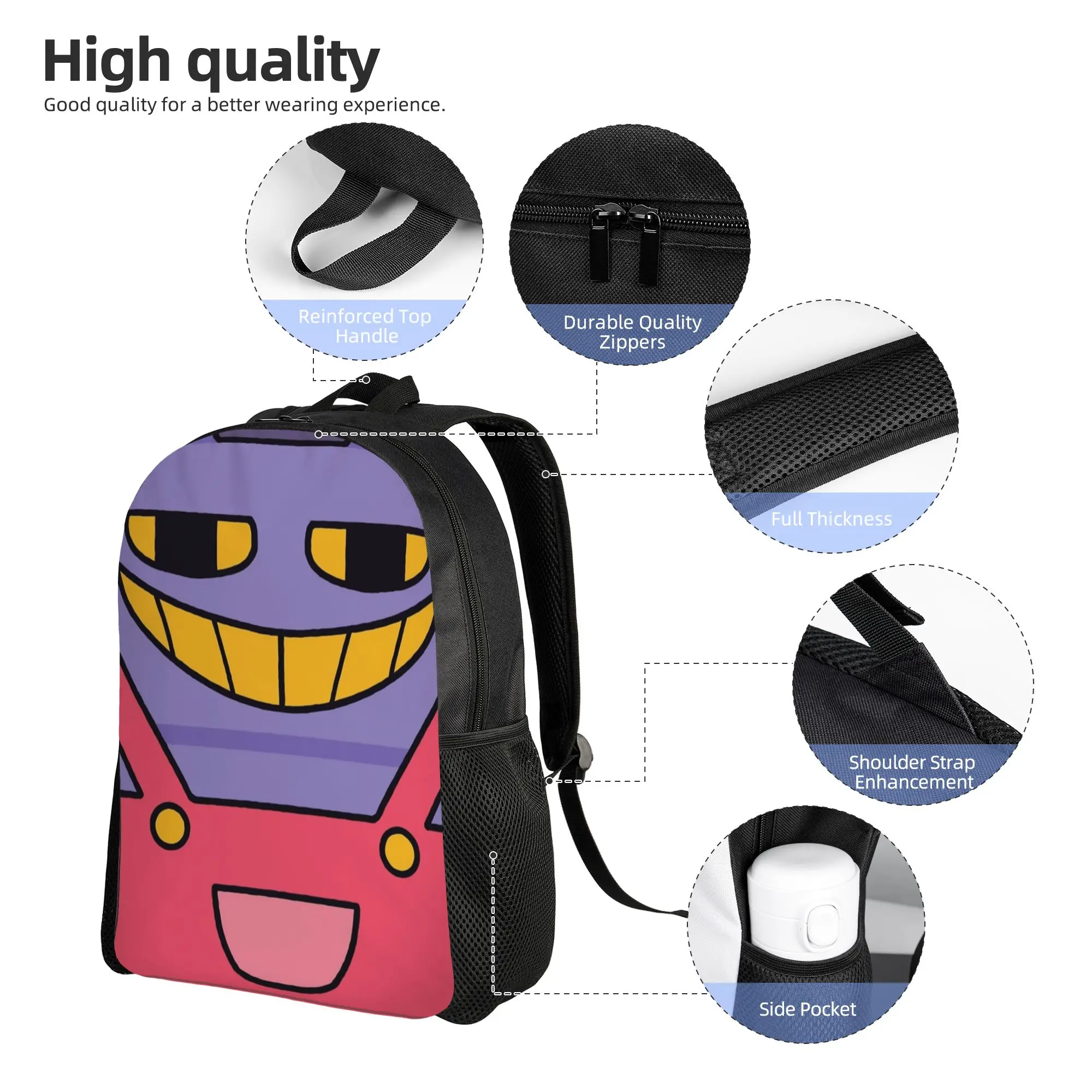 Mobi Pals Tadc Jax Cartoon Digitals Circus Backpack Durable Student  Daypack for Men Women Laptop Computer Canvas Bags