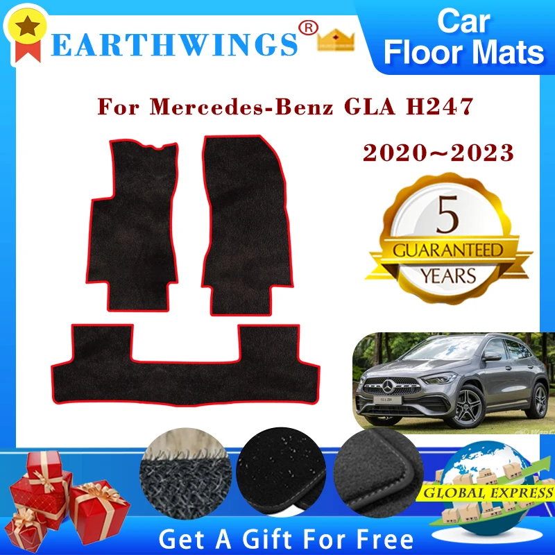 For Mercedes-Benz GLA H247 EQA 2022 2020 ~2023 Car Floor Mats Rugs Panel Footpads Carpets Cape Cover Foot Pads Auto Accessories