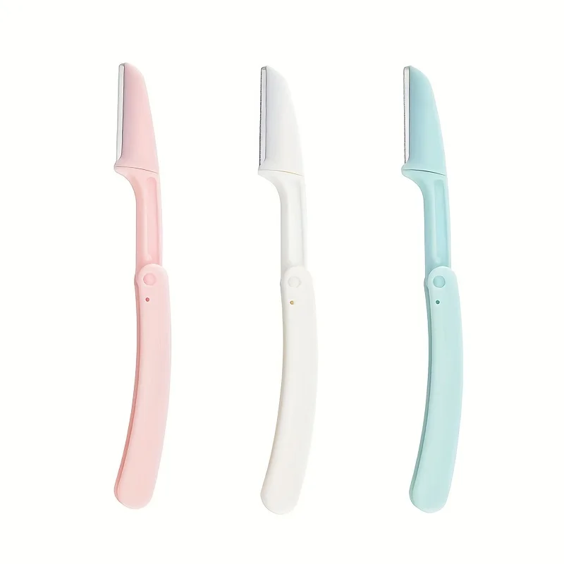 Safe Folding Eyebrow Razor Set for Women, Anti-Scratch Beginner Kit, Beauty Tool with Replaceable Blades
