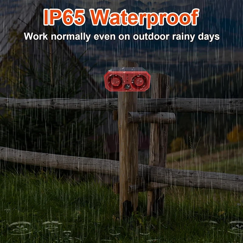 XTECH Solar Outdoor Motion Sensor Alarm With 13 Sound,130Db Dual Speaker Motion Detector Alarm Light With Remote For Farm Yard