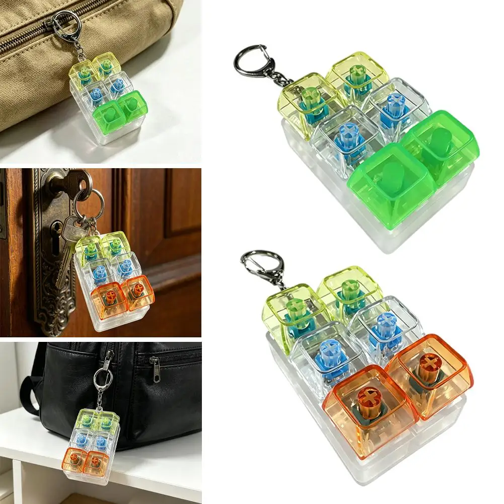 Mechanical Keyboard Fidget Toy Keycap Switch Tester Stress Relief Clicker Keychain Desk Fingertip Gadget