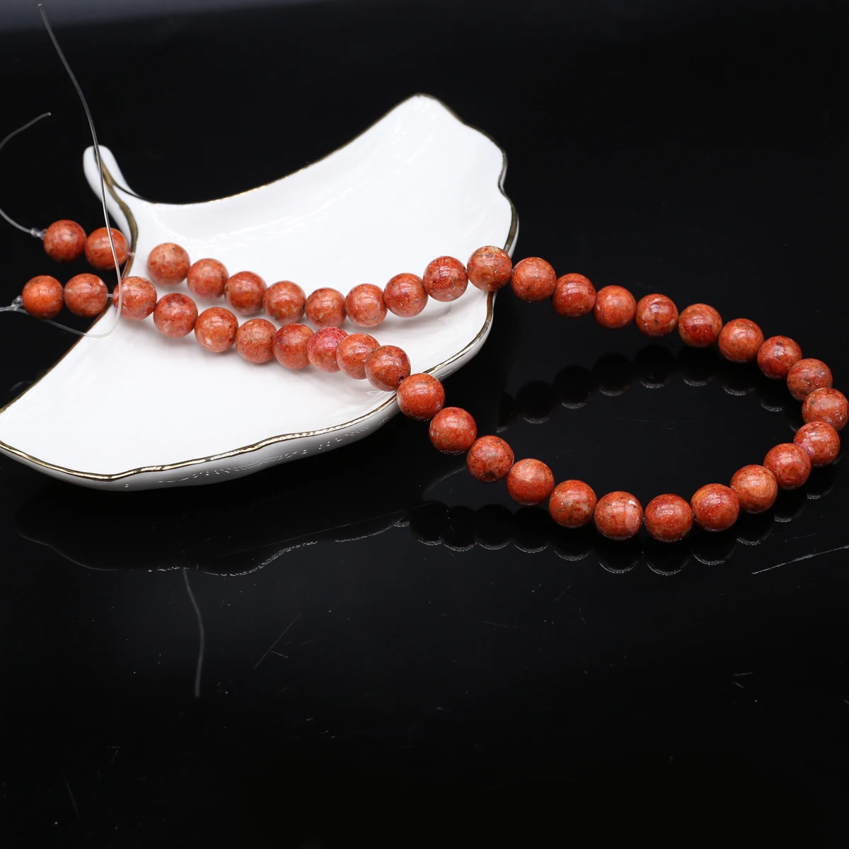 تقليد المرجان الخرز جولة عزل الخرز 10-14 مللي متر لصنع المجوهرات عقد دي اي واي سوار أقراط الإكسسوار #2