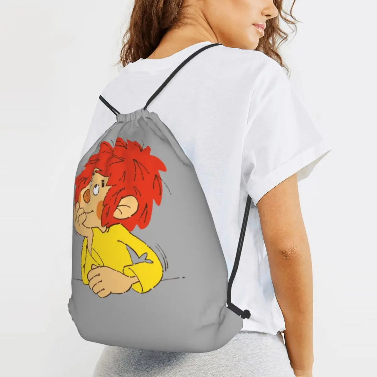 

Pumuckl Charaktere Backpacks Multi-function Drawstring Bundle Pocket Sports Bag Book Bags for Travel School