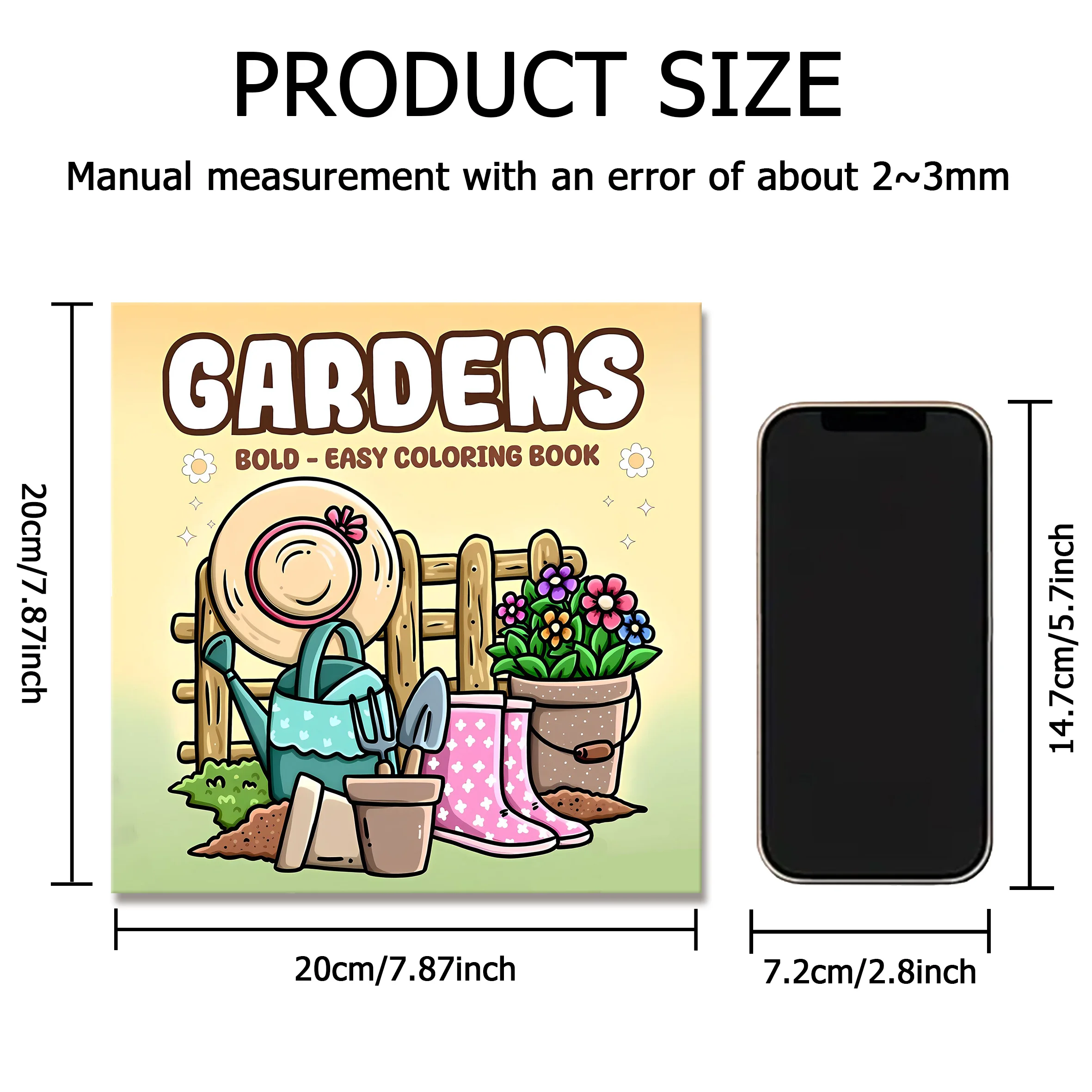 GARDENS Bold-easy Patterns Coloring Book for Adults Cute Drawing Book Perfect Gift for Party and Birthday