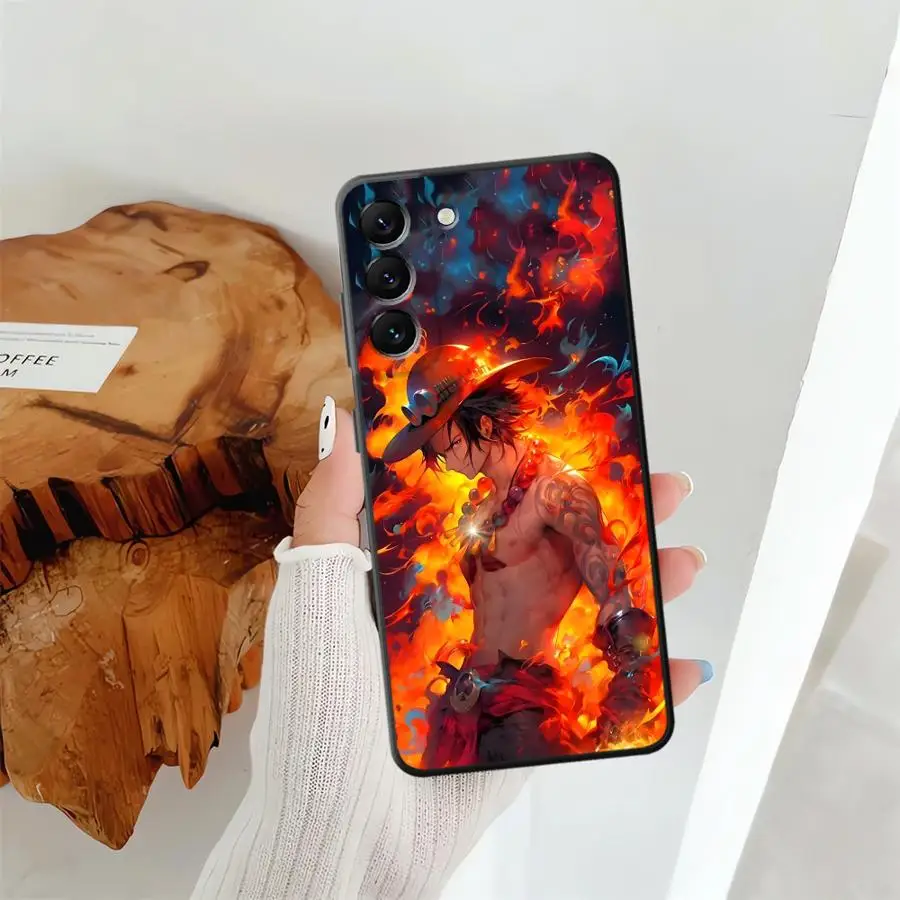 قطعة واحدة Portgas D Ace حافظة لهاتف سامسونج جالاكسي A36 A41 A26 A72 A51 A73 A23 A53 A22 A52 A32 A24 A55 A25 A71 A35 هاتف ناعم أسود #3