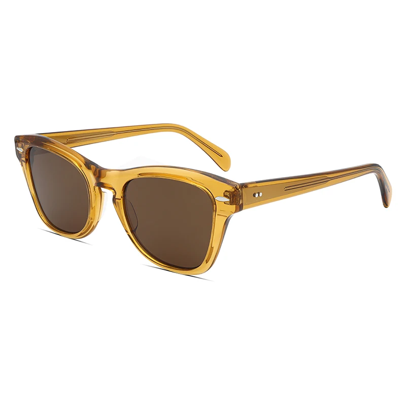 

FocusAid Women's Fashion Retro Rivet Design Sunglasses Men's Trendy Classic Square Acetate Sunglasses UV400 Colored Nylon Lenses