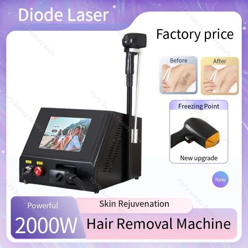 Diode Laser Hair Removal Machine Professional 808nm ice titanium for Beauty Salon or Home Use hair Remover with Cooling Head