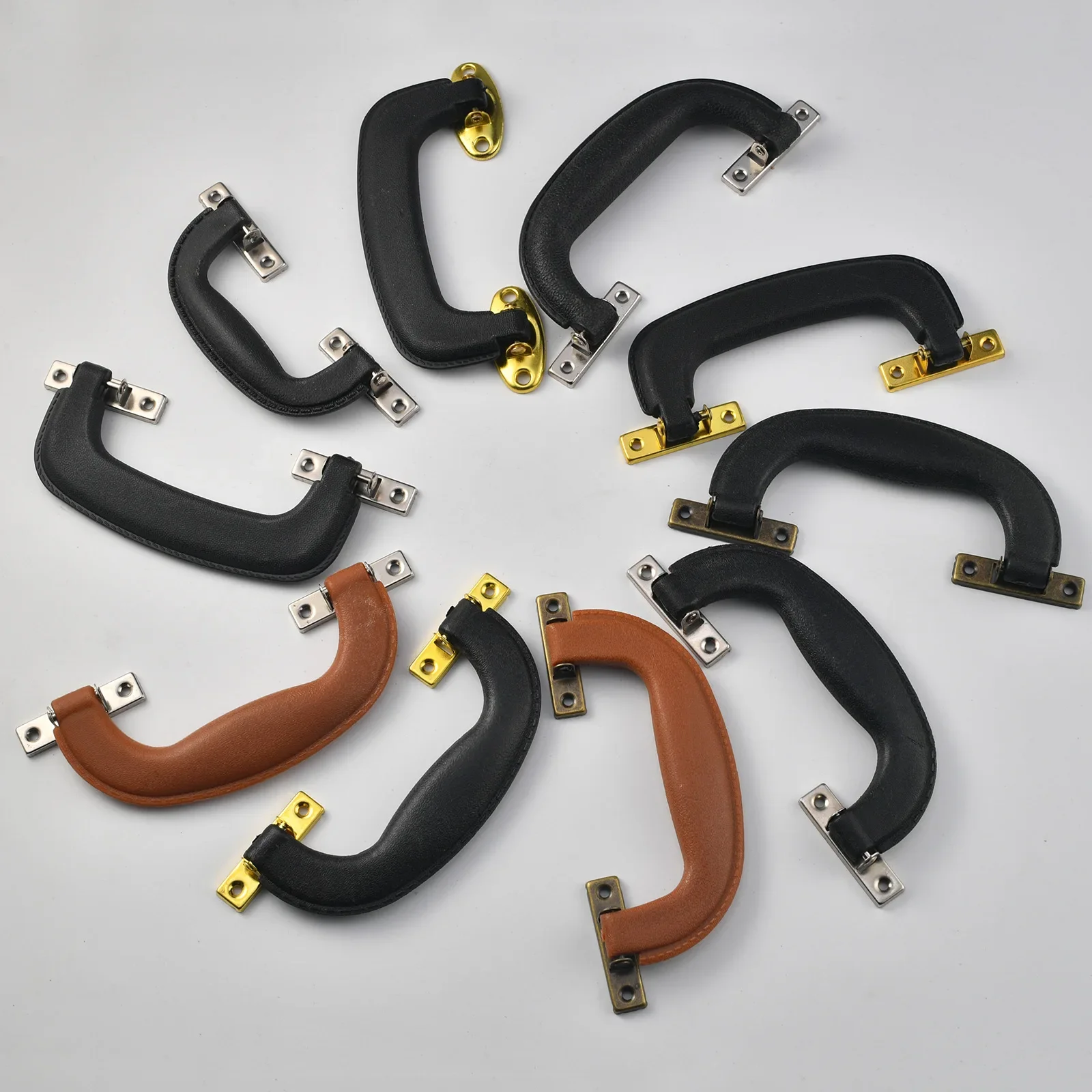 Jingmao Hardware New Chinese Home Improvement Antique Leather Case Accessories Imitation Leather Plastic Retro Handle Accessorie