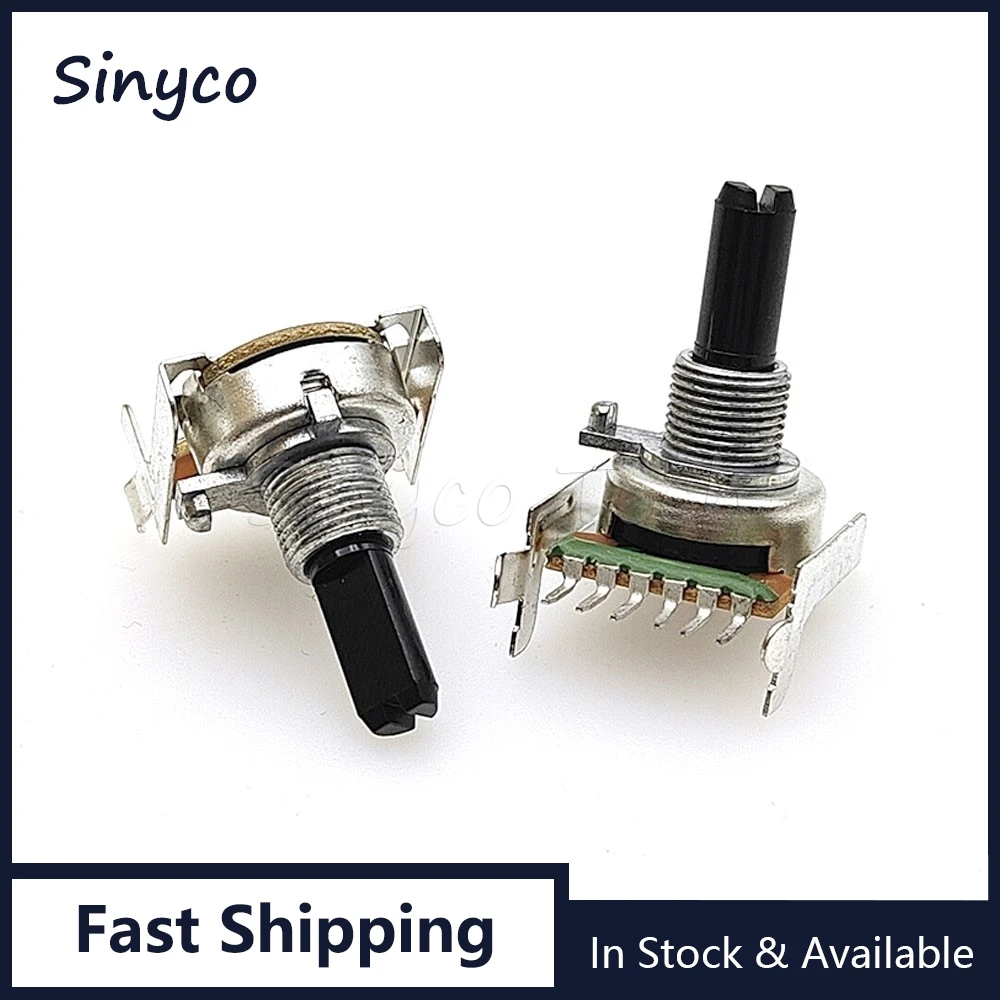 1PCS 161 Dual Horizontal 6Pin B10K B20K B50K B100K D Shaft Length 20mm Audio Volume Adjustment Potentiometer B103 B203 B503 B104