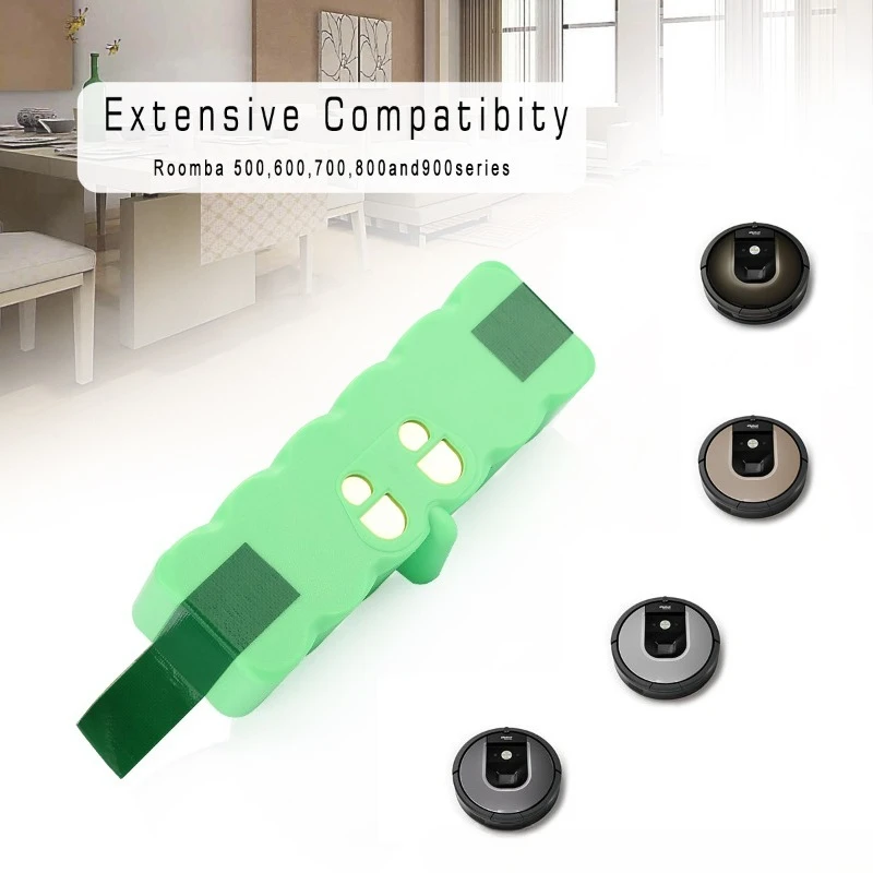 Batería de Robot aspirador IRobot Roomba 570 567 528 621 790 780 880 5/6/7/8/9 Series, 5200mAh, 14,4 V, 74,88Wh