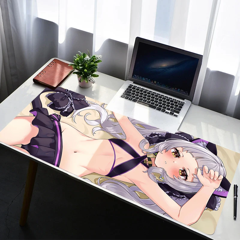 Mouse Pad Laptop Rubber Extended Desktop Mat Computer Gamer Mousepad Hololive Murasaki Shion PC Gaming Accessories Keyboard Pad
