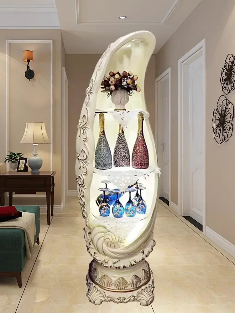 Style Living Room American Minimalist Wine Cupboard Art Corner Curio Cabinet Dining Room Corner Cello Wine Cabinet