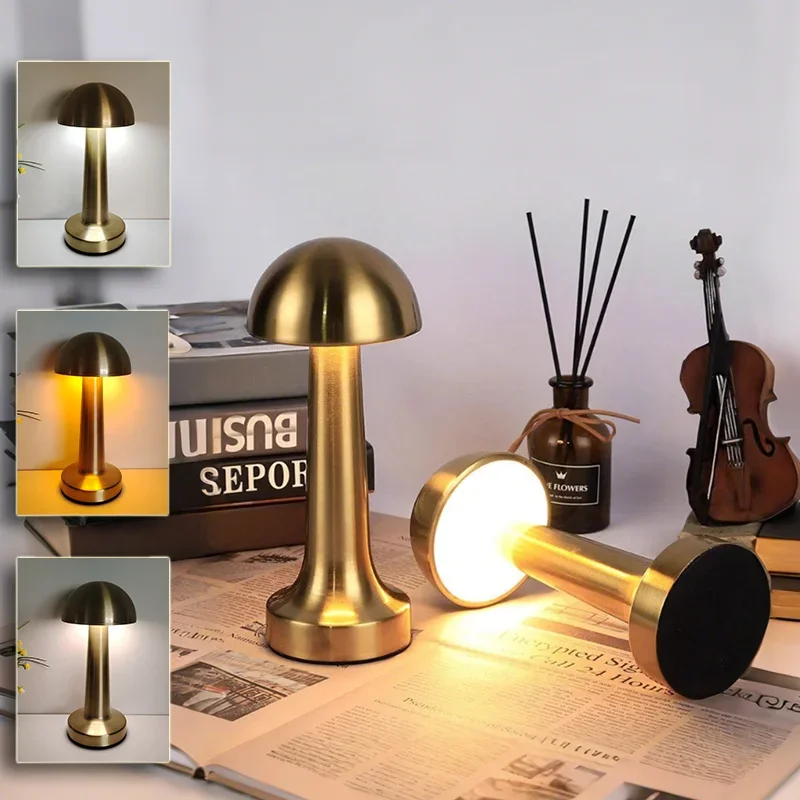 

Rechargeable Table Lamp Touch LED Desk Lamp Desktop Decorative Lamp Portable Bedside Night Light For Bar Coffee Table Restaurant