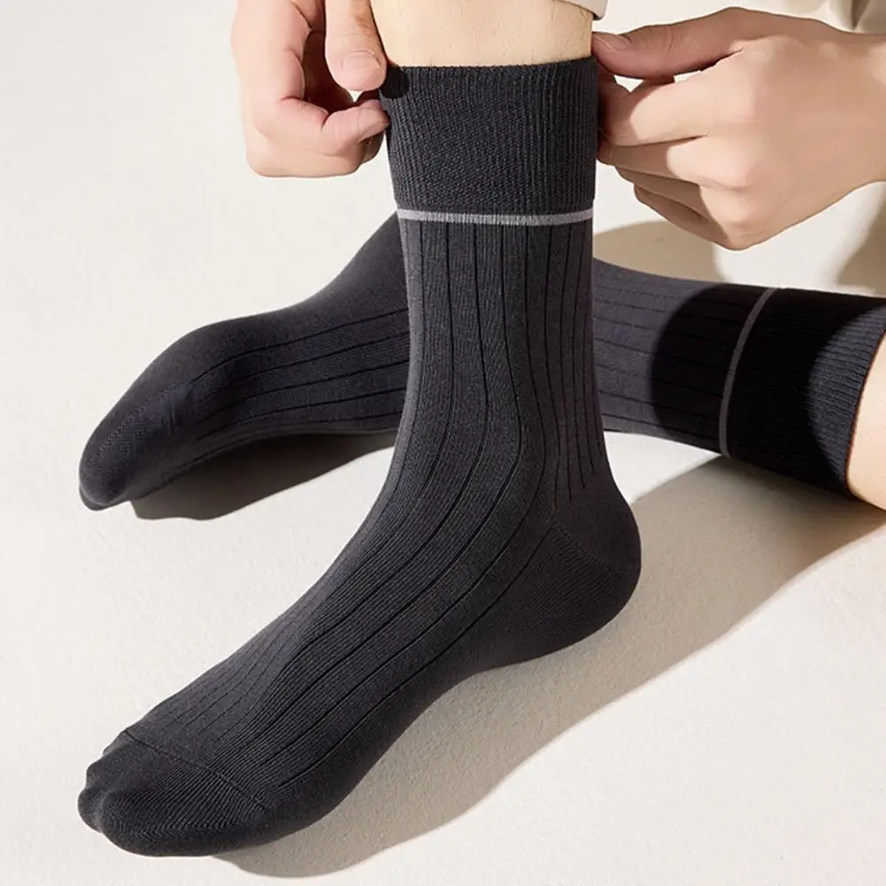 Calzini antibiosi da uomo Calzini eleganti in cotone da uomo Calzini a costine con tecnologia antibiosi inodore Traspirante Casual per uomo