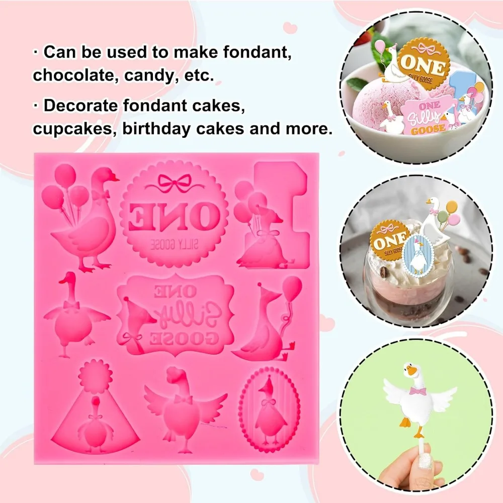 Een domme gans verjaardag fondant mallen grappige domme gans siliconen mallen chocolade snoep mal voor keuken ambachten bakken eerste bi