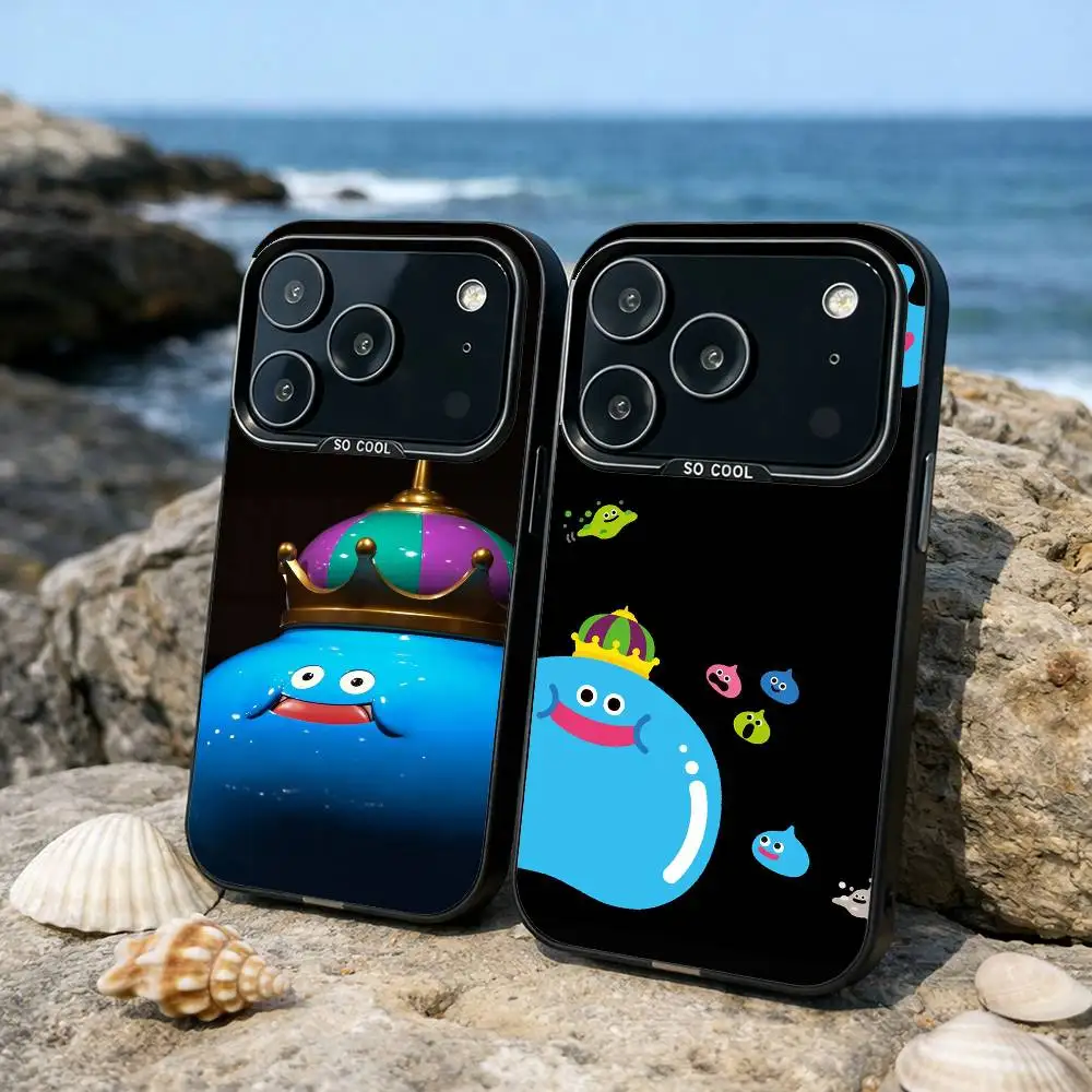 

D-Dragon Quest S-slime Phone Case For iPhone17,16,15,14,13,12,11,Pro,MAX Gray Matte Silicone Black Cover