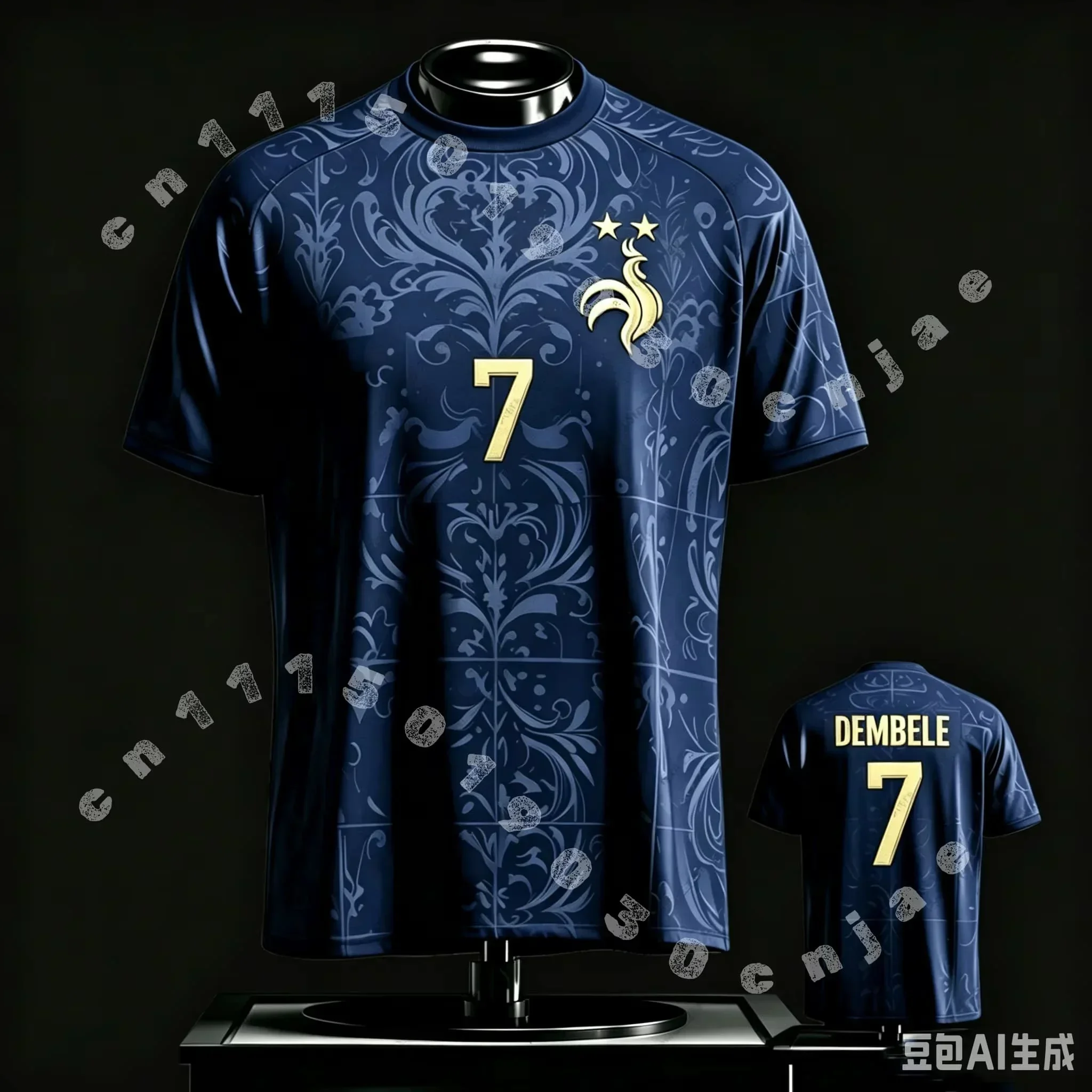 2026 Frankreich Fan-Edition Trikot_T-Shirt_ Mbappé # 10, Dembélé # 7 — Kinder, Erwachsene, Männer, Frauen, Sport- und Freizeitoberteile Sport-T-Shirt – Detail 9