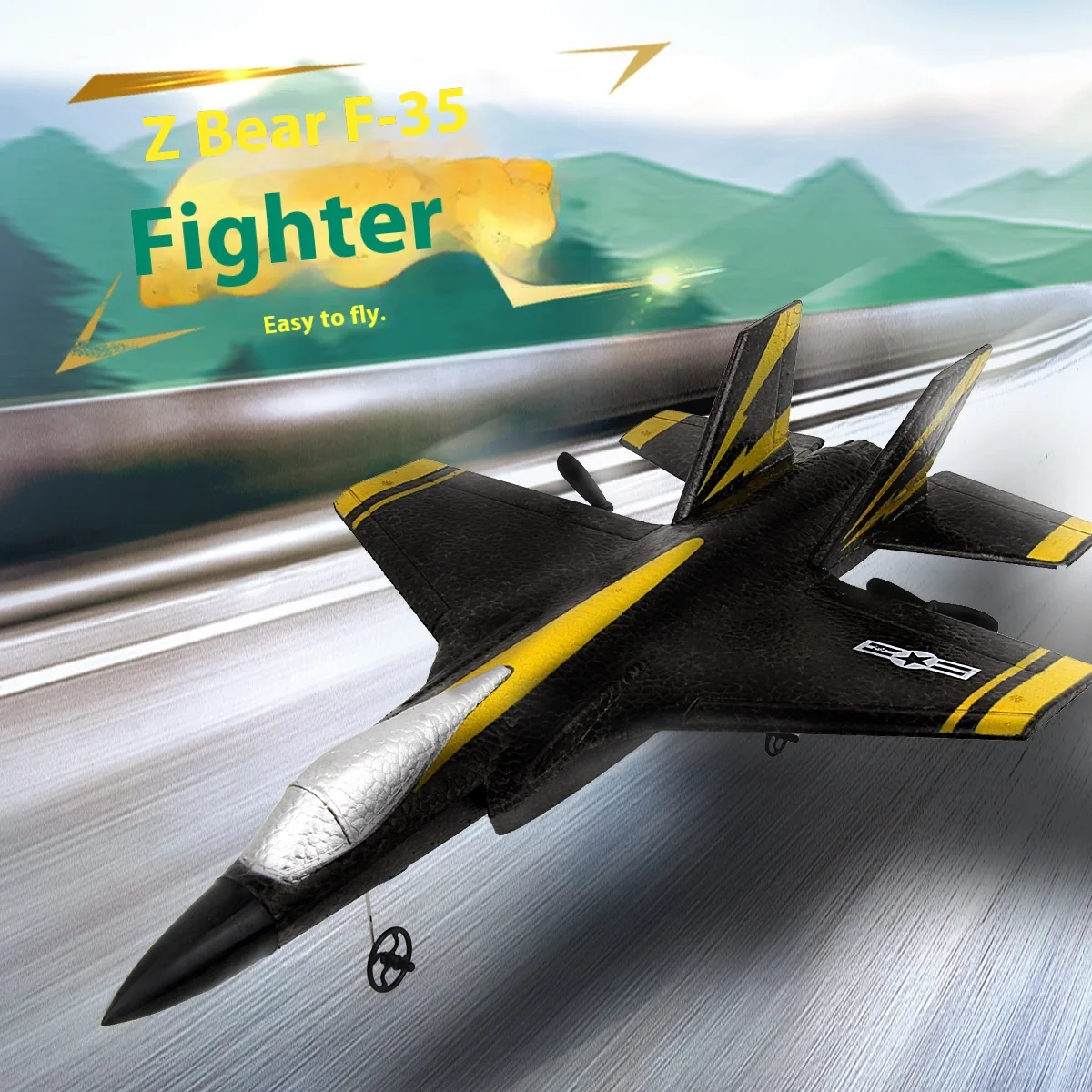 Fx635 Flying Bear Remote Control Glider F35 Foam Fighter Children's Electric Model Aircraft Toy Fixed Wing Fighter