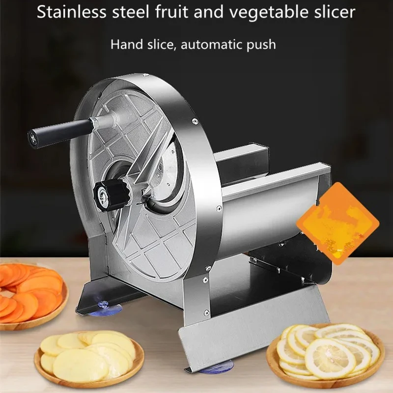 Commercial Ultra-thin Chip Machine Fruit Cutting Machine Lemon Slicer Kitchen Sausage Cabbage Slicer Manual Stainless Slicer