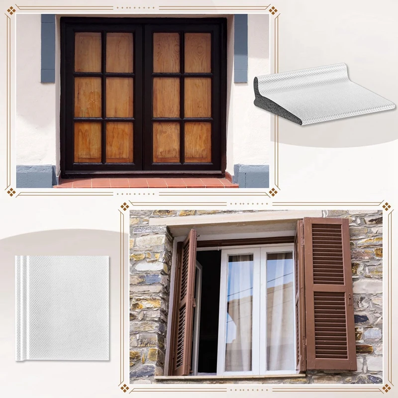 Sello de esquina de puerta, sellos de esquina de puerta de marco autoadhesivo para aislamiento de ruido y protección contra la intemperie 50 piezas (blanco)