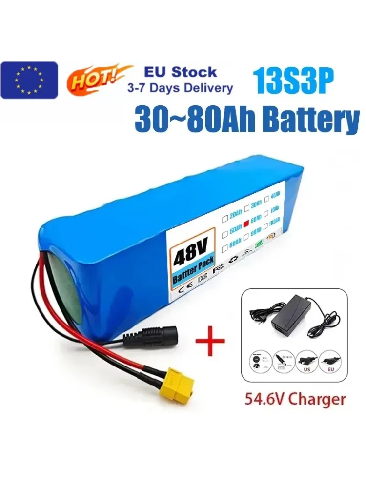 Nieuwe 13S3P 48V 100000mAh 100Ah lithium-ion batterij met 2000W BMS oplaadbare backup batterij - afbeelding 2