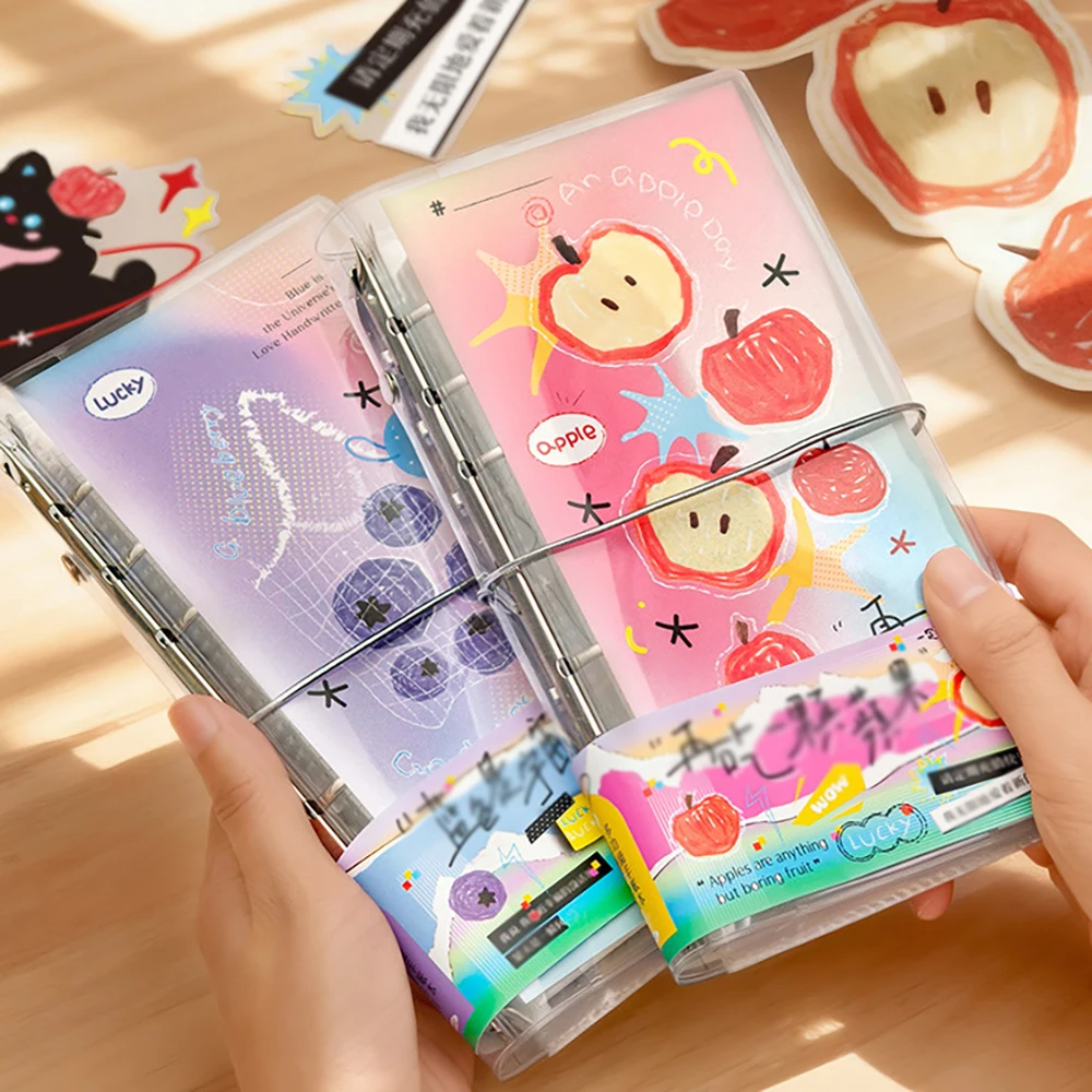 Colorful Dairy Notebook Binder Loose-leaf Colorful Inner Page Journal Planner Agenda Girls Notepad Schedule Stationery Supplies