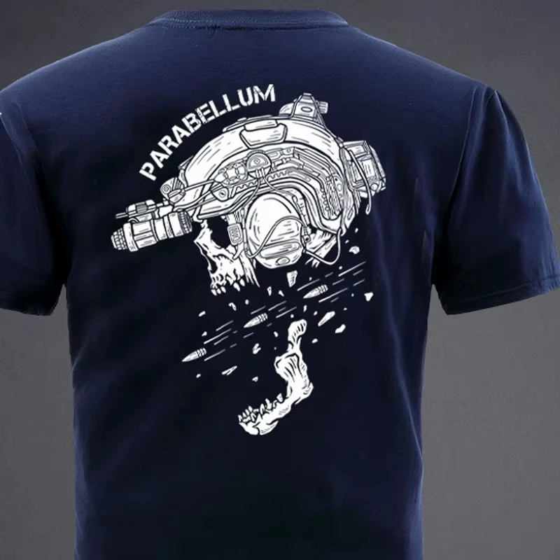 تي شيرتات عصرية من The Fired Bullet ملابس خروج 100% قطن فضفاضة قابلة للتنفس تي شيرت عسكري #3