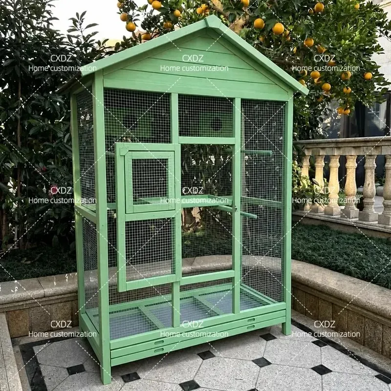Large Outdoor Bird Cage Luxury Wooden Breeding Nest Oversized Black Phoenix Cyclone Tiger Skin Parrot Special House