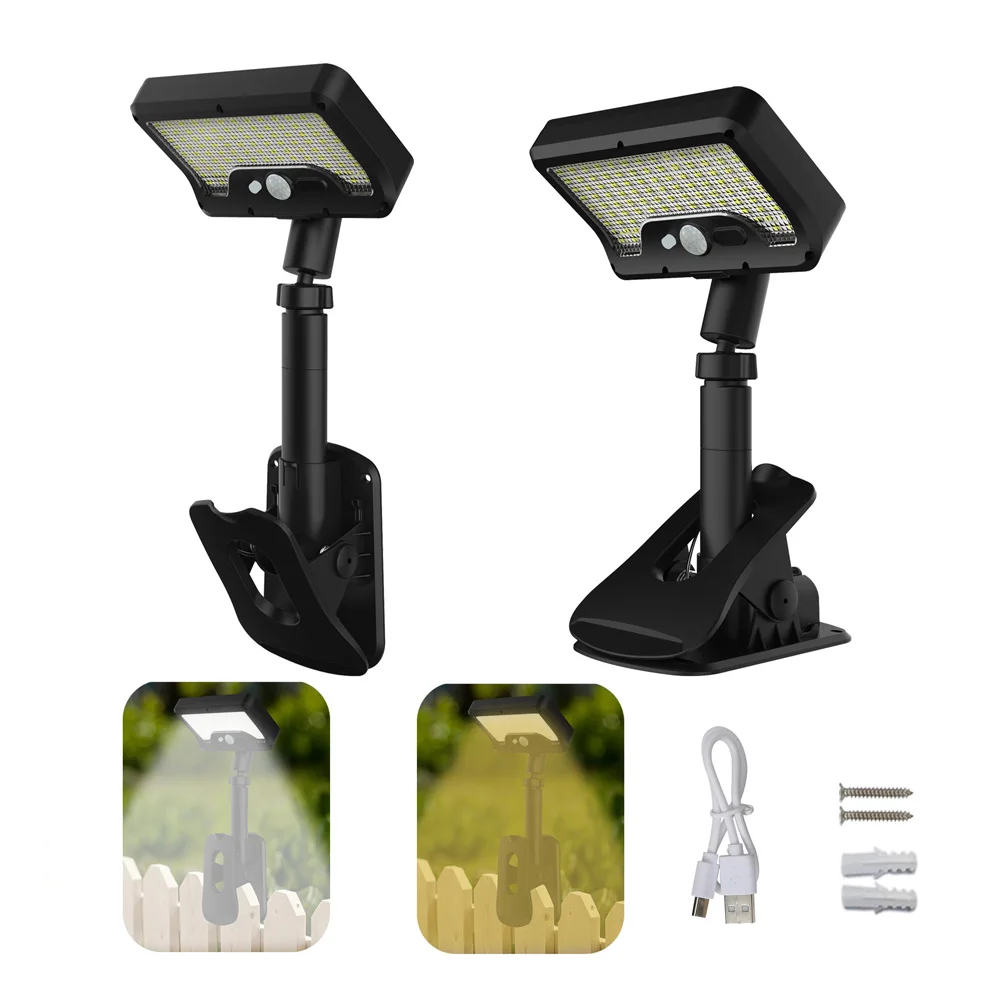 

2 шт. солнечный датчик движения наружного освещения, 360 ° Вращающийся 3 режима освещения, всепогодный, несколько монтажных светильников, для наружного Securit