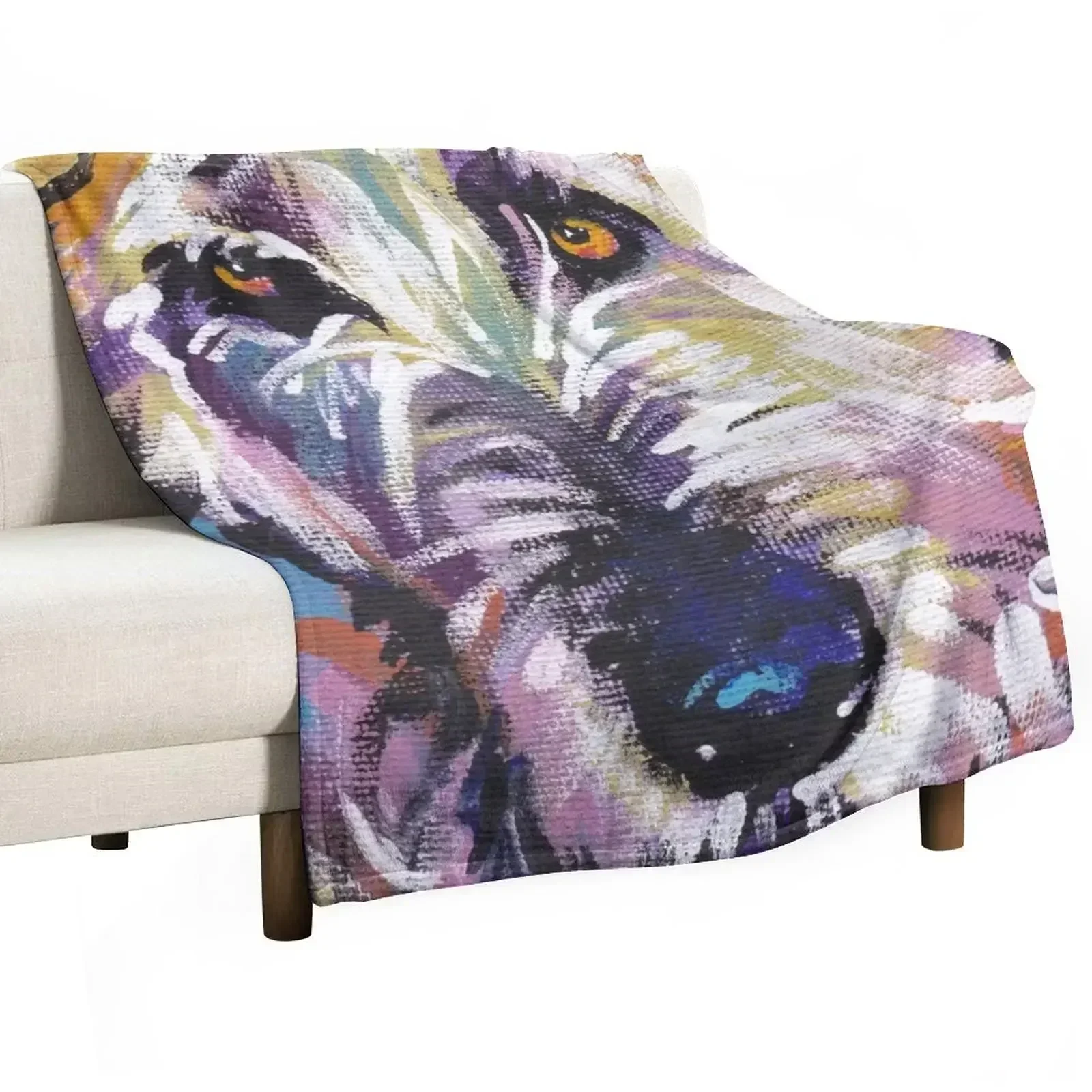 

Irish Wolfhound Dog Bright colorful pop dog art Throw Blanket Large Custom heavy to sleep halloween Blankets