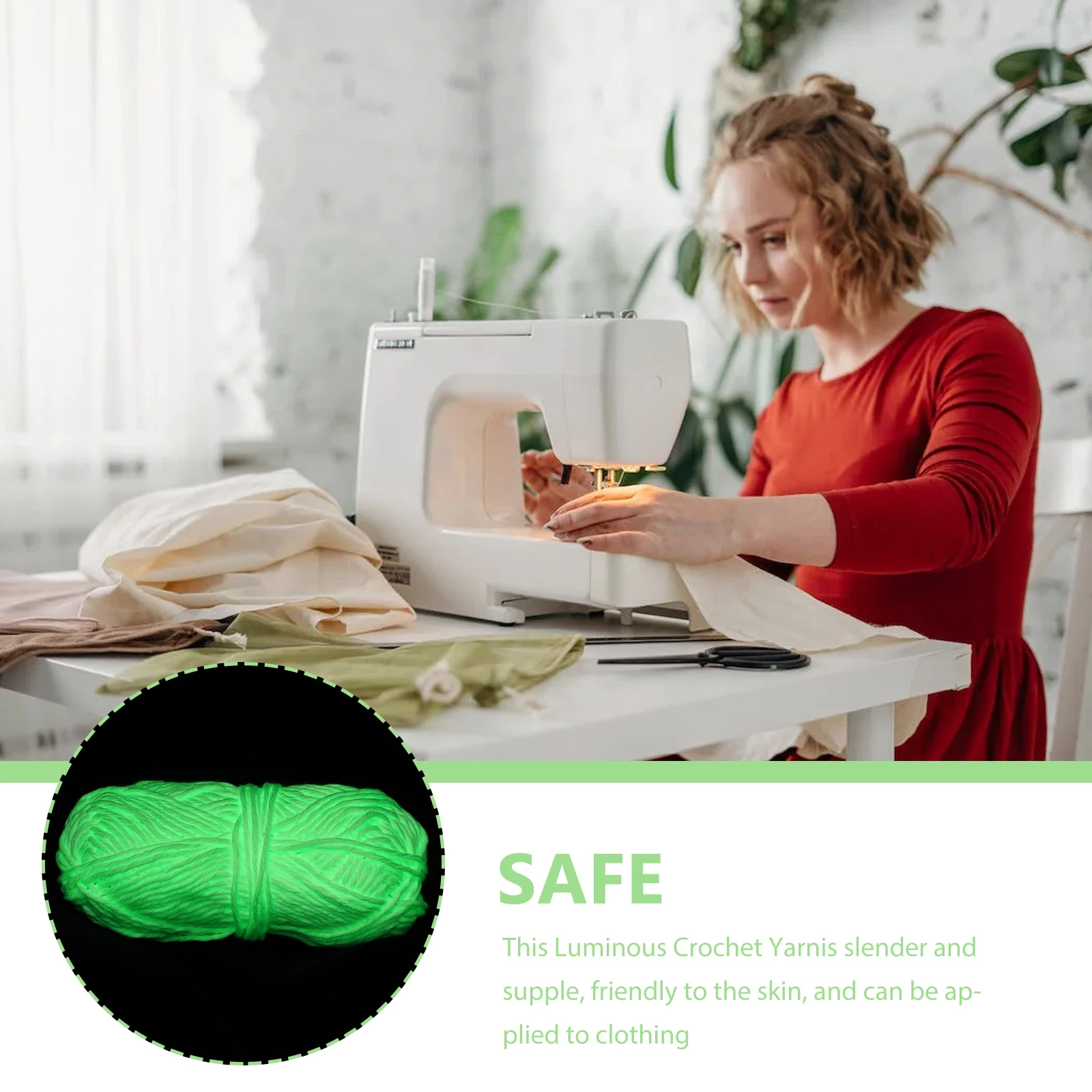 

Luminous Polyester Yarn Professional Knitting Accessory Soft Breathable Flexible Crafting Supplies Multi Function DIY Handmade