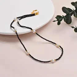 Natural Crystal Black Spinel Freshwater Pearls Full Sky Star Necklace Gold Plated S925 Sterling Silver Fine Jewelry for Women