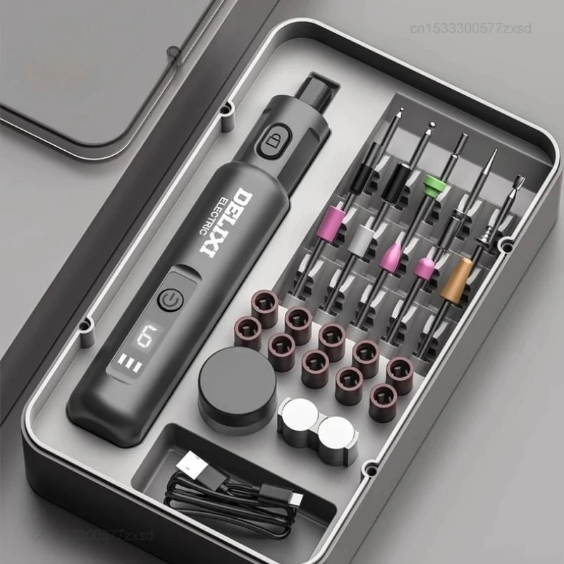  DELIXI 4V Wireless Electric Drill Mini Handheld Engraving Machine for Grinding/Polishing/Engraving/Drilling/Cutting Tools