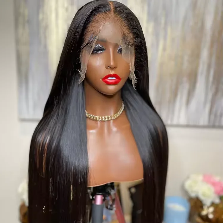 Wholesale Bulk Sale Bone Straight Raw Vietnamese100% Human Hair Glueless Wigs 13x4 HD Lace Front Wigs for Black Women 2