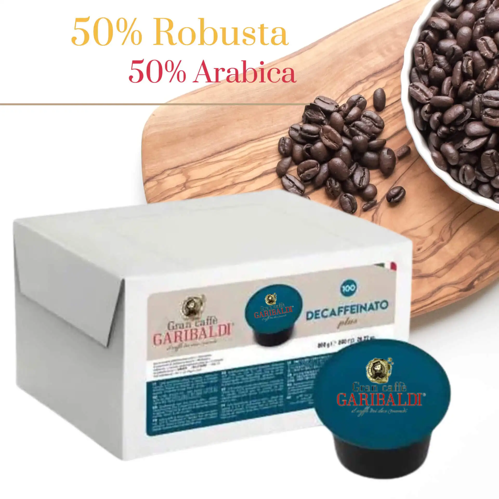 Gimoka garibaldi espresso coffee capsules compatible with lavazza blue - box of 100 units - decaffeinated
