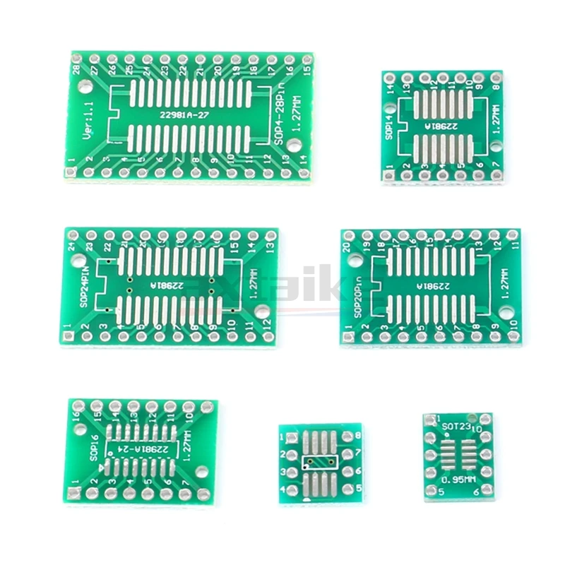 10PCS PCB Board SMD Turn To DIP SOP MSOP SSOP TSSOP SOT23 SOP8 SOP14 SOP16  SOP20 SOP24 SOP28 IC SMT QFN FQFP TQFP 32 44 64 100