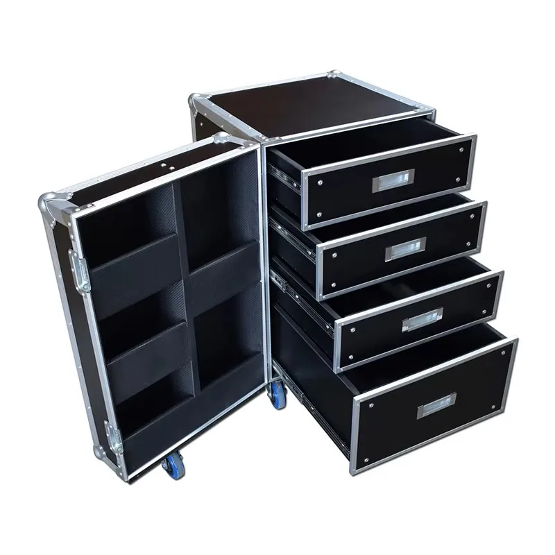Pro 4 Drawer Production Flight Case With Storage Door