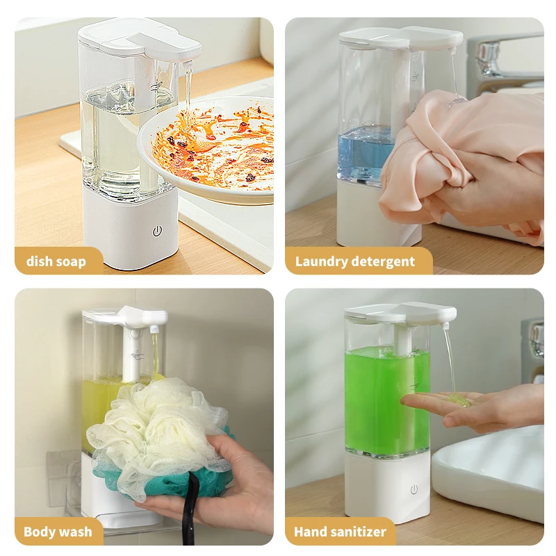 550ml Automatic Liquid Soap Dispensers Recharge Sensor Hand Sanitizer Machine for Kitchen Bathroom Shampoo Shower Gel Detergent