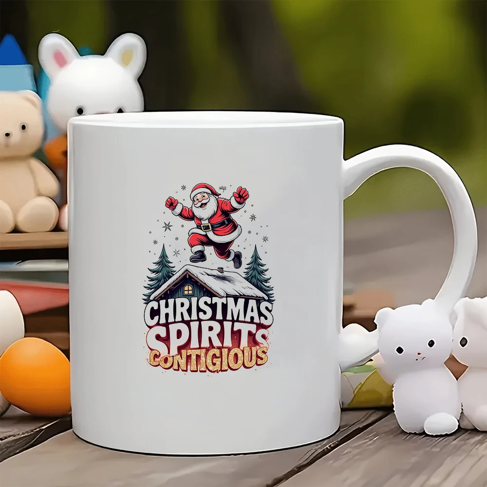 

11oz Cup + Creative Santa Claus Design Christmas Gift Kids Water Cup Essential Cozy Coffee Mug for Family and Office