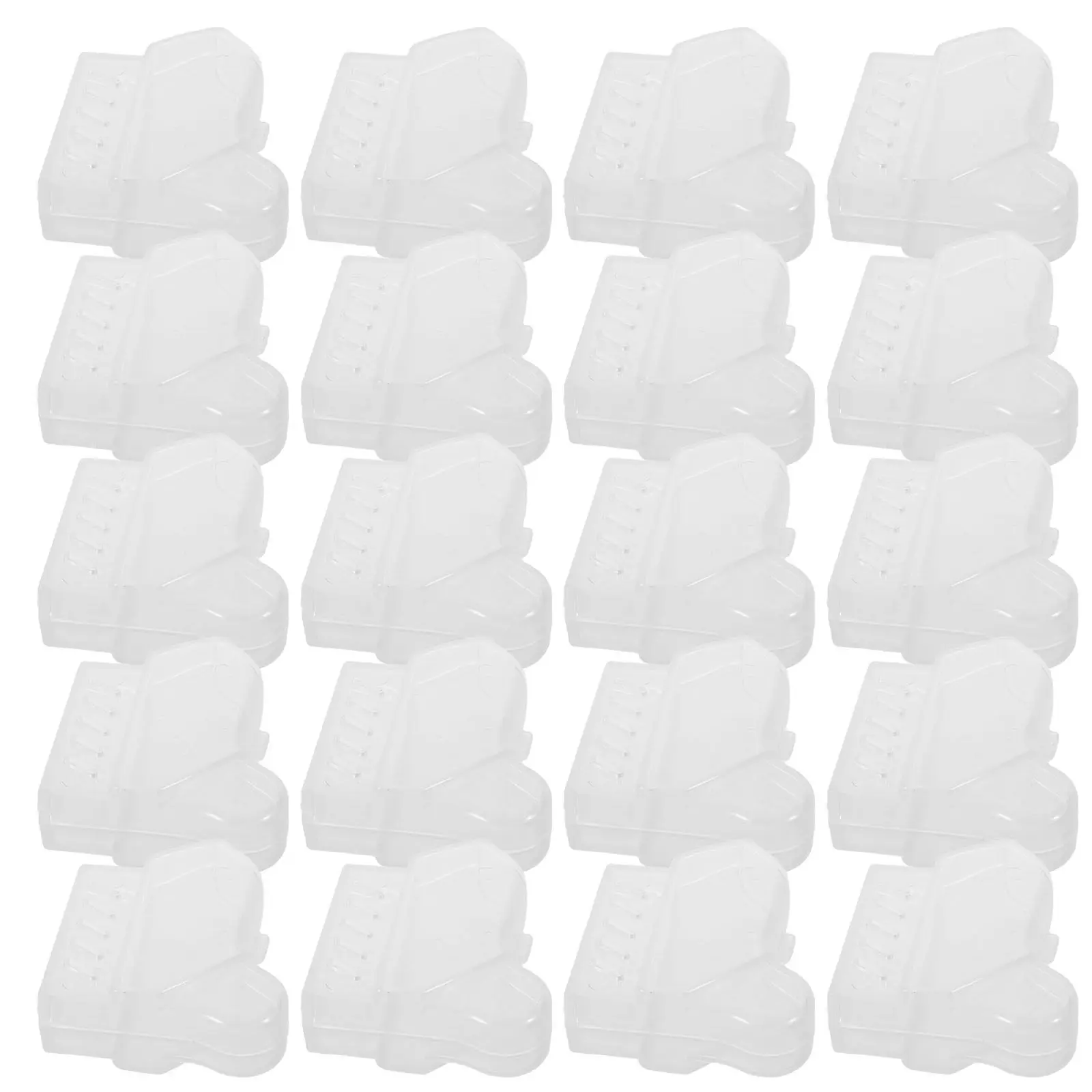 20Pcs Denture Care Set Clear Plastic Toothbrush Protector Caps Portable Dustproof Travel Case Fit Most Denture Cleaning Brushes