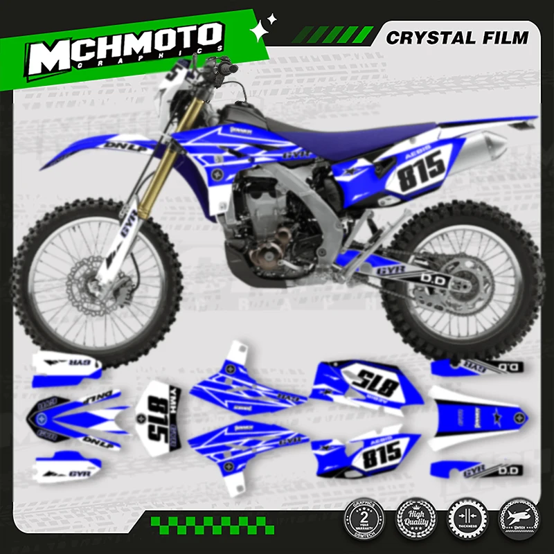 

MCHMFG For YAMAHA 2012 2013 2014 2015 WRF450 Motorcycle Graphics Background Decal Adhesive Stickers Kits Number Name Custom