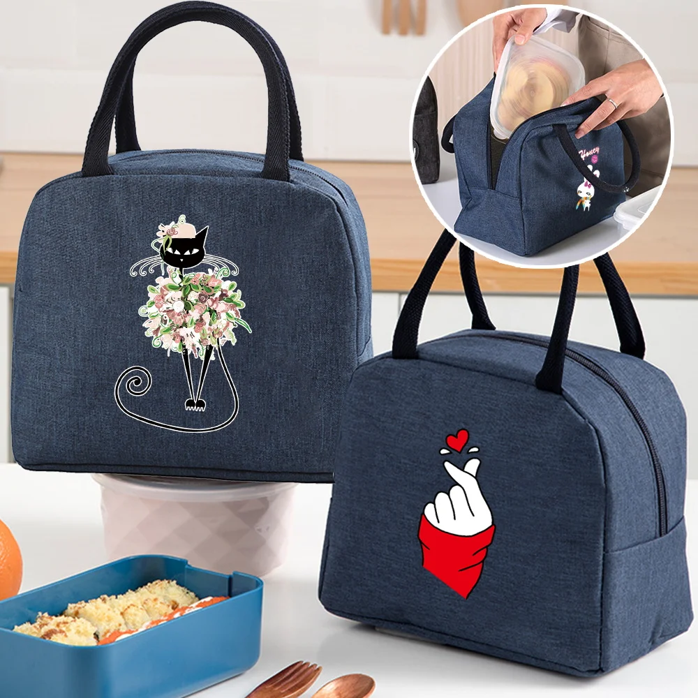 

Lunch Insulated Canvas bag Cooler Tote Portable Picnic Bag Thermal Cold Food Container For Men Women Kids Travel dinner Handbag