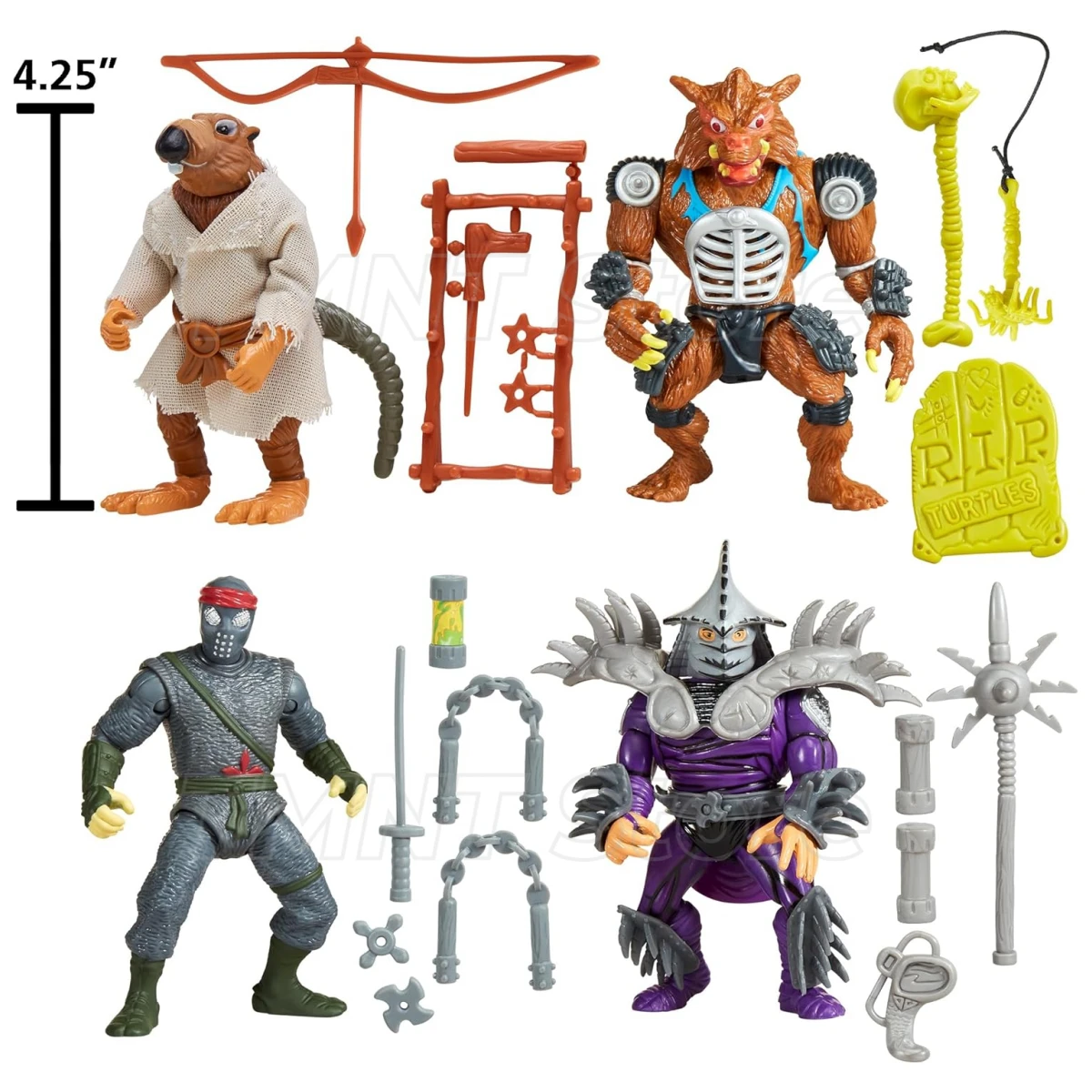 

Игровой набор PlayMates Teenage Mutant Ninja Turtles Classic Movie Star Mutants, 4 предмета, подарок на день рождения