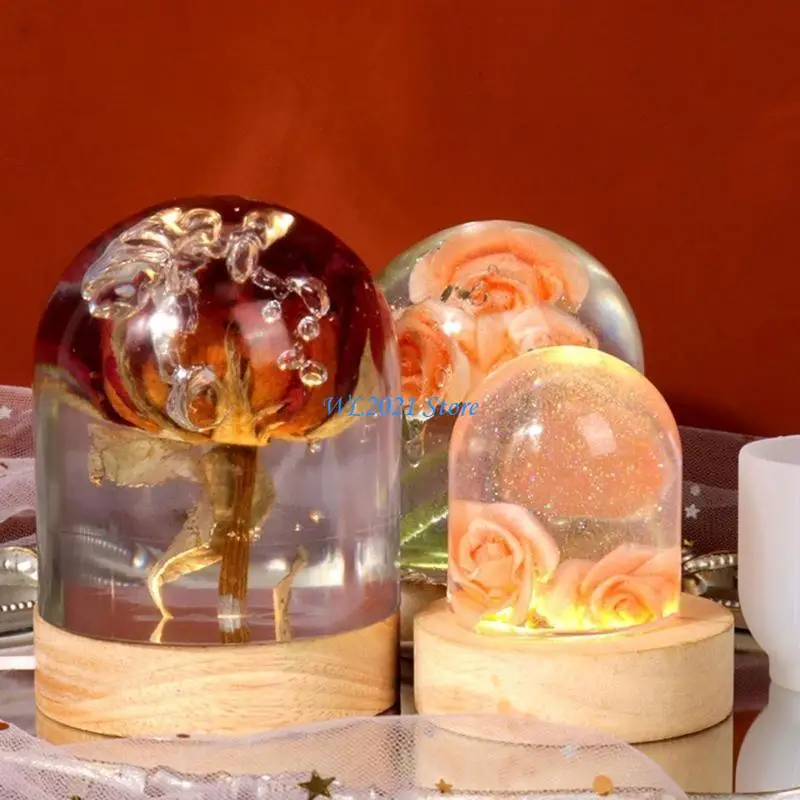 G5GC قالب سيليكون إيبوكسي عينة شبه أسطواني لصب الراتنج ديكور المنزل #3