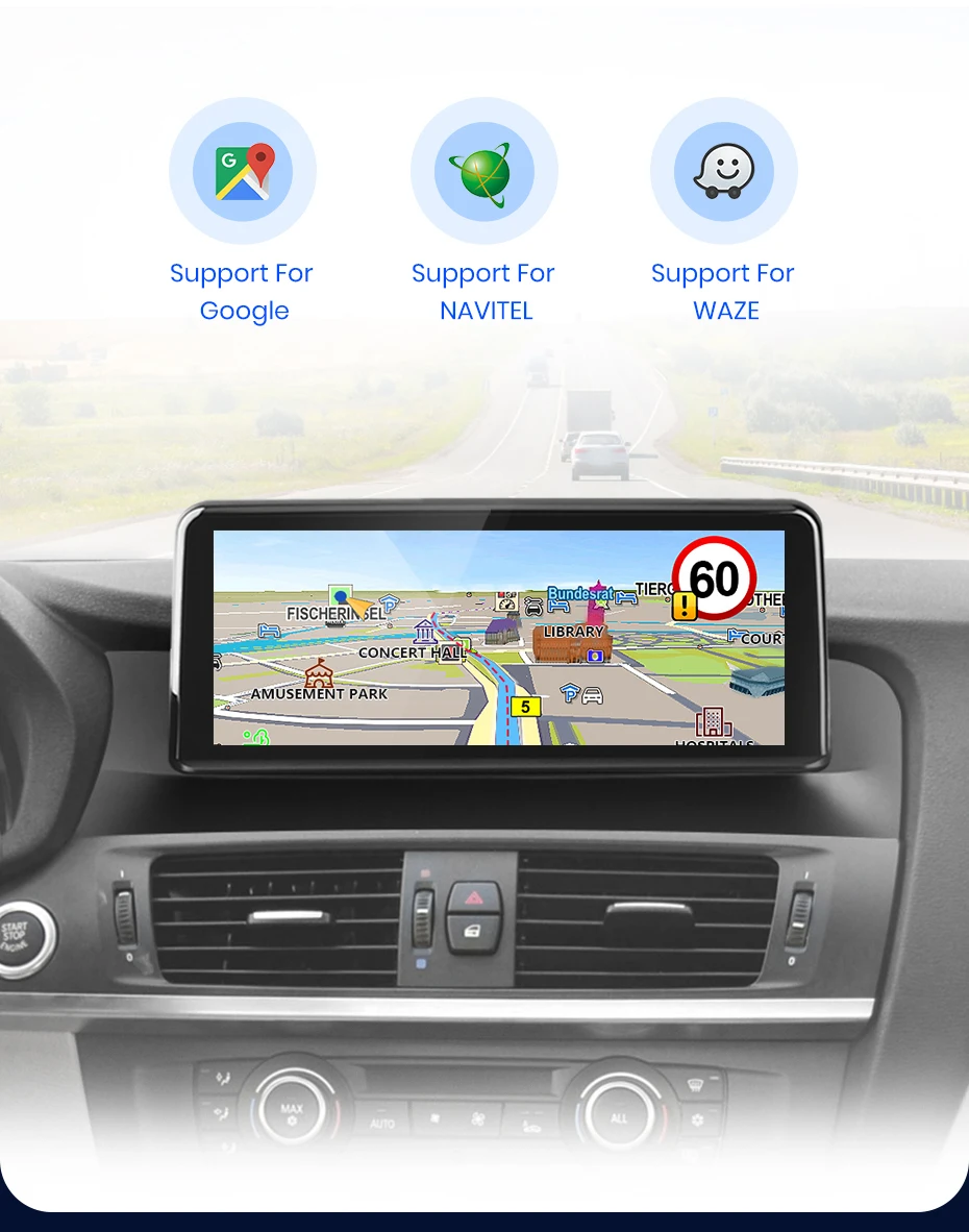 Junsun 8,8'' & 10,25'' Für Apple Wireless CarPlay Android Auto Autoradio Für BMW X3 F25 X4 F26 2011-2017 GPS-Navigation Multimedia-Player Touchscreen – Detail 16