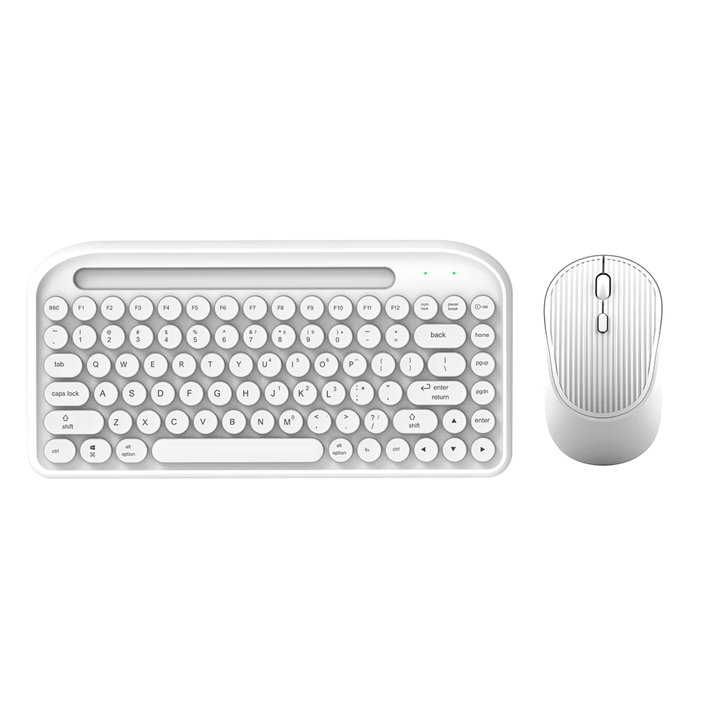 84 Keys Fashion 2.4G Wireless Keyboard and Mouse Combo Mini Keyboard and Mouse Set with Tablet Phone Slot